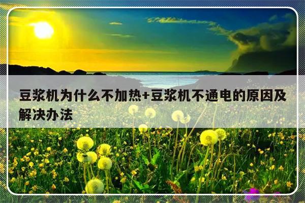 豆浆机为什么不加热+豆浆机不通电的原因及解决办法
