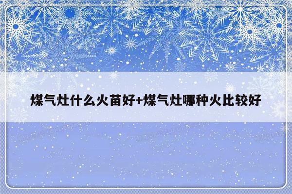 煤气灶什么火苗好+煤气灶哪种火比较好