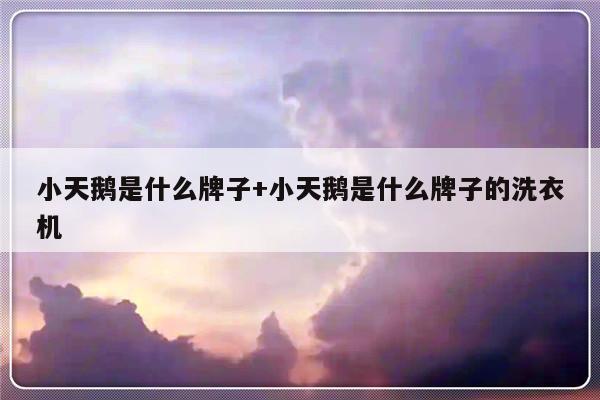 小天鹅是什么牌子+小天鹅是什么牌子的洗衣机