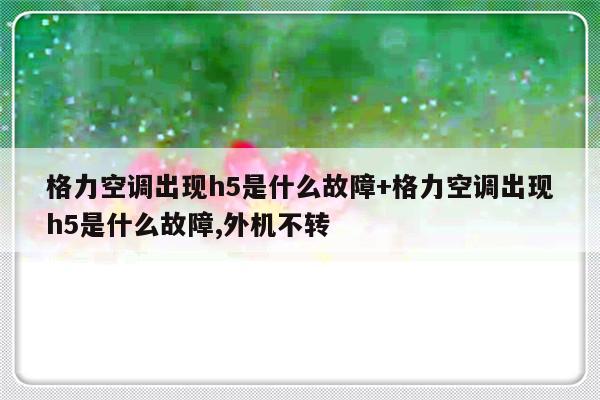 格力空调出现h5是什么故障+格力空调出现h5是什么故障,外机不转