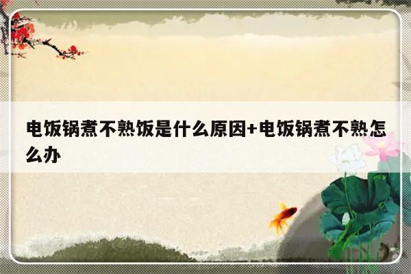 电饭锅煮不熟饭是什么原因+电饭锅煮不熟怎么办