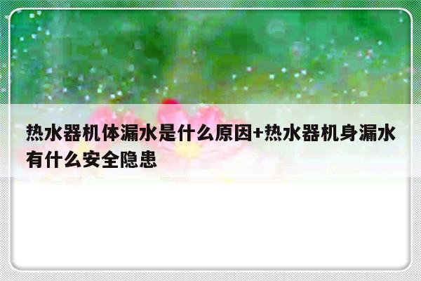 热水器机体漏水是什么原因+热水器机身漏水有什么安全隐患