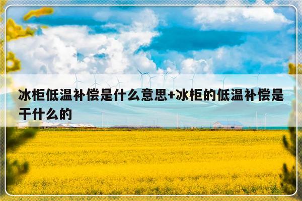 冰柜低温补偿是什么意思+冰柜的低温补偿是干什么的
