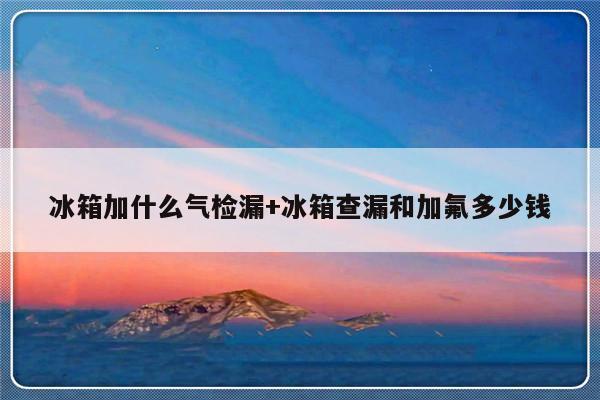 冰箱加什么气检漏+冰箱查漏和加氟多少钱