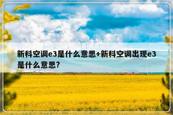 新科空调e3是什么意思+新科空调出现e3是什么意思?