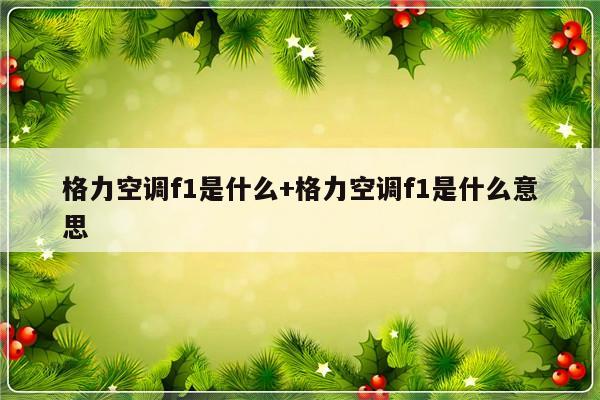 格力空调f1是什么+格力空调f1是什么意思