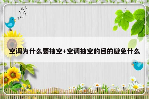 空调为什么要抽空+空调抽空的目的避免什么