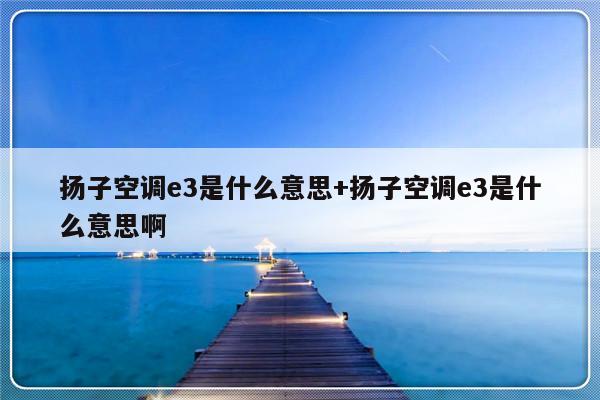 扬子空调e3是什么意思+扬子空调e3是什么意思啊