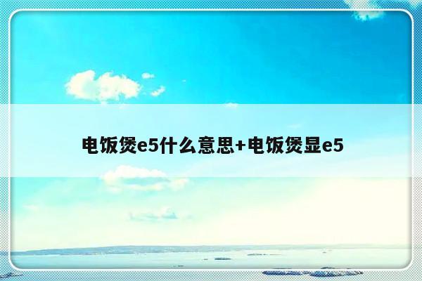 电饭煲e5什么意思+电饭煲显e5