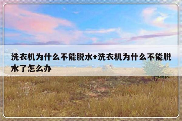 洗衣机为什么不能脱水+洗衣机为什么不能脱水了怎么办