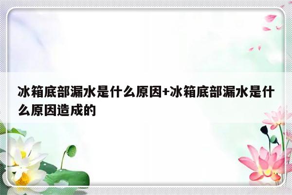 冰箱底部漏水是什么原因+冰箱底部漏水是什么原因造成的