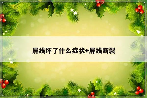 屏线坏了什么症状+屏线断裂