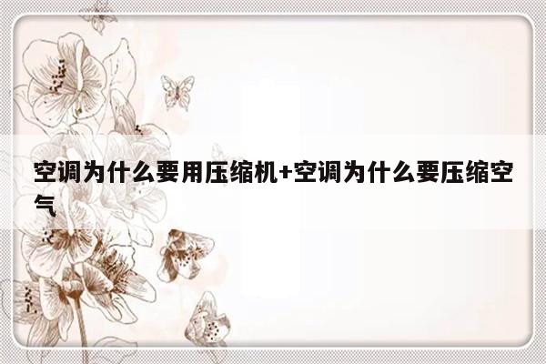 空调为什么要用压缩机+空调为什么要压缩空气
