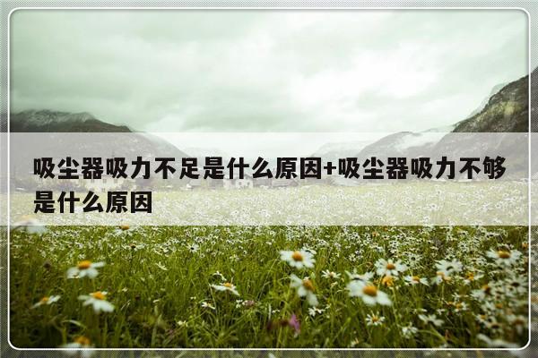 吸尘器吸力不足是什么原因+吸尘器吸力不够是什么原因