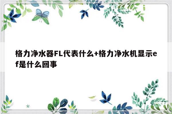 格力净水器FL代表什么+格力净水机显示ef是什么回事