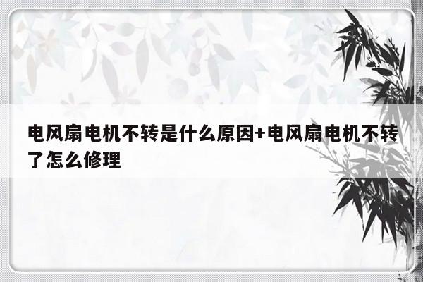 电风扇电机不转是什么原因+电风扇电机不转了怎么修理