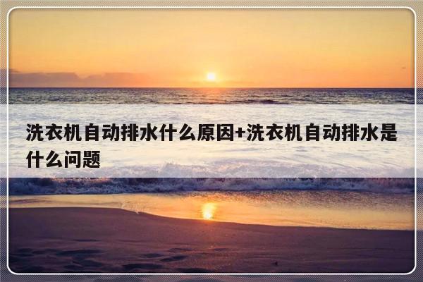 洗衣机自动排水什么原因+洗衣机自动排水是什么问题