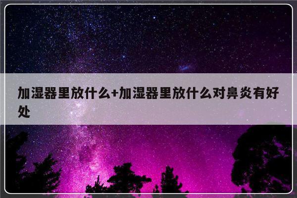 加湿器里放什么+加湿器里放什么对鼻炎有好处