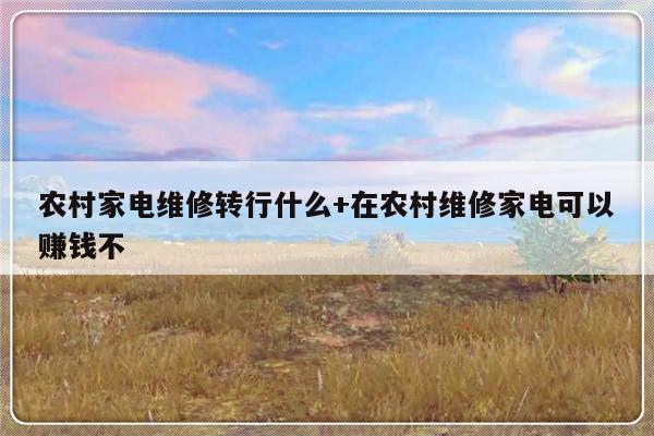 农村家电维修转行什么+在农村维修家电可以赚钱不