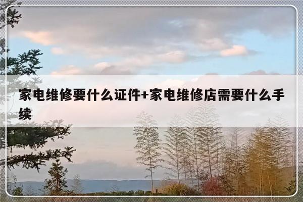 家电维修要什么证件+家电维修店需要什么手续