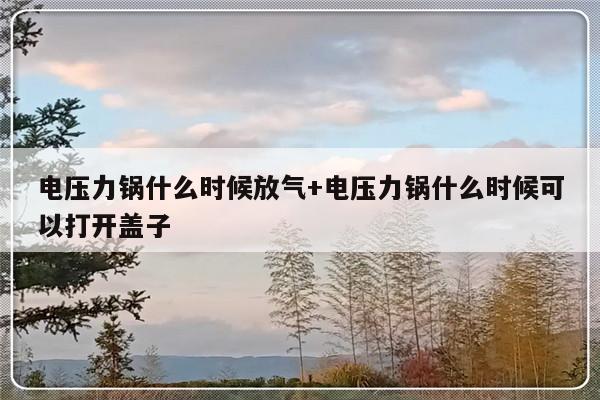 电压力锅什么时候放气+电压力锅什么时候可以打开盖子