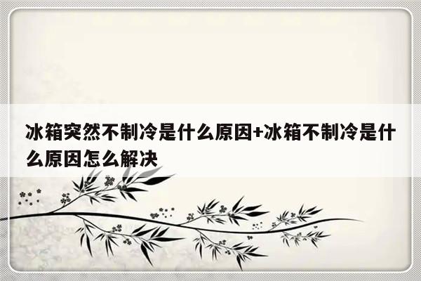 冰箱突然不制冷是什么原因+冰箱不制冷是什么原因怎么解决