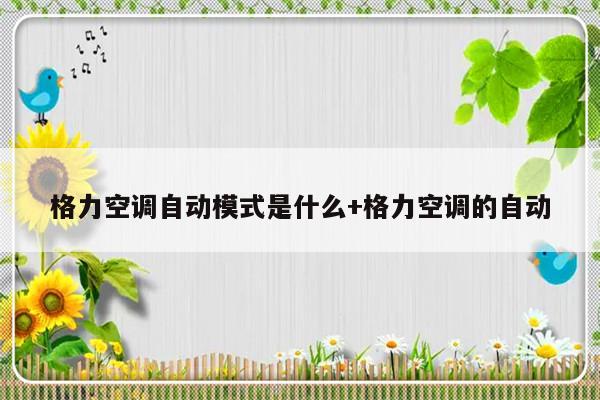 格力空调自动模式是什么+格力空调的自动