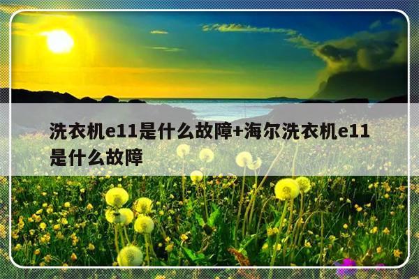 洗衣机e11是什么故障+海尔洗衣机e11是什么故障