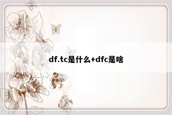 df.tc是什么+dfc是啥