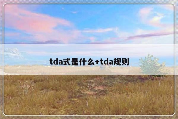 tda式是什么+tda规则