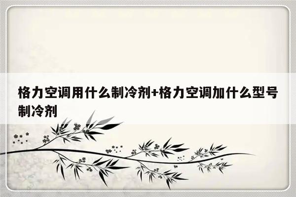 格力空调用什么制冷剂+格力空调加什么型号制冷剂